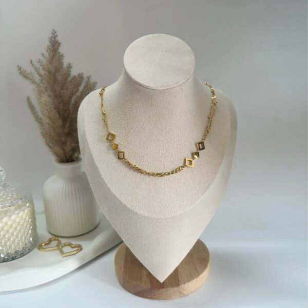 GEOMETRIC LAYERED CHAIN NECKLACE - EUROPA